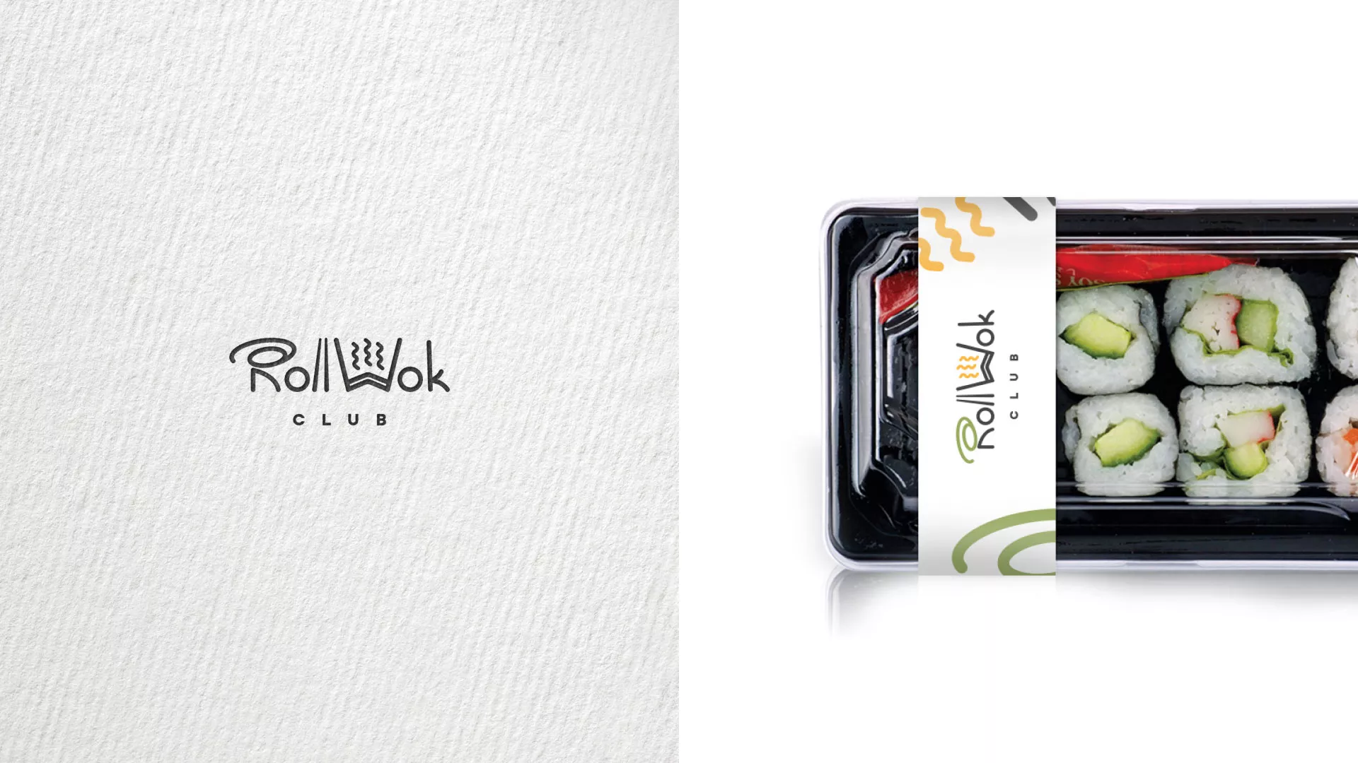 Разработка наклеек для суши-бара «Roll Wok Club» в Ковылкино